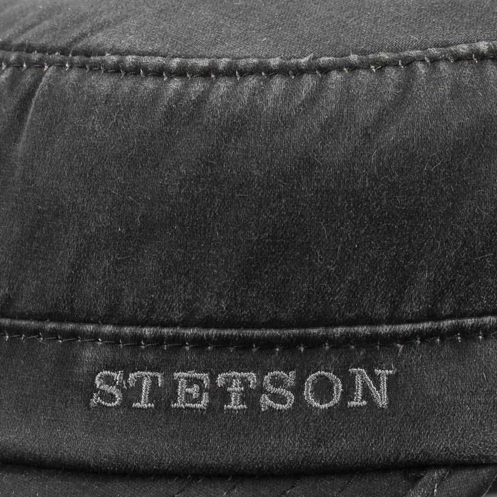 Stetson Oilskin Look Stetson Army Cap med Foer - Sort - Army Cap fra Stetson hos The Prince Webshop