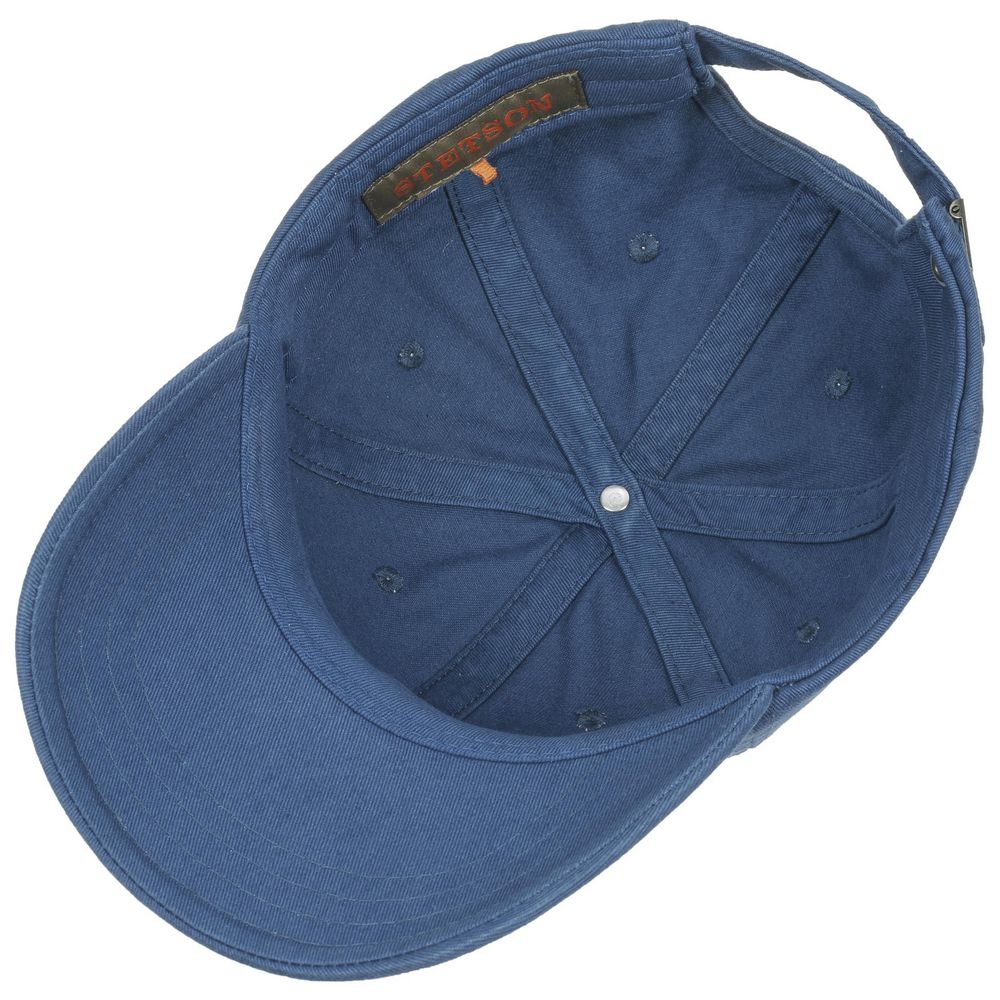 Stetson Baseball Cap Cotton - Ensfarvet Blå - Baseball Cap fra Stetson hos The Prince Webshop
