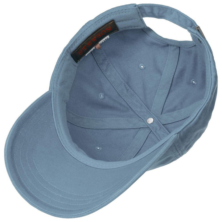 Stetson Baseball Cap Cotton - Ensfarvet Himmelblå - Baseball Cap fra Stetson hos The Prince Webshop