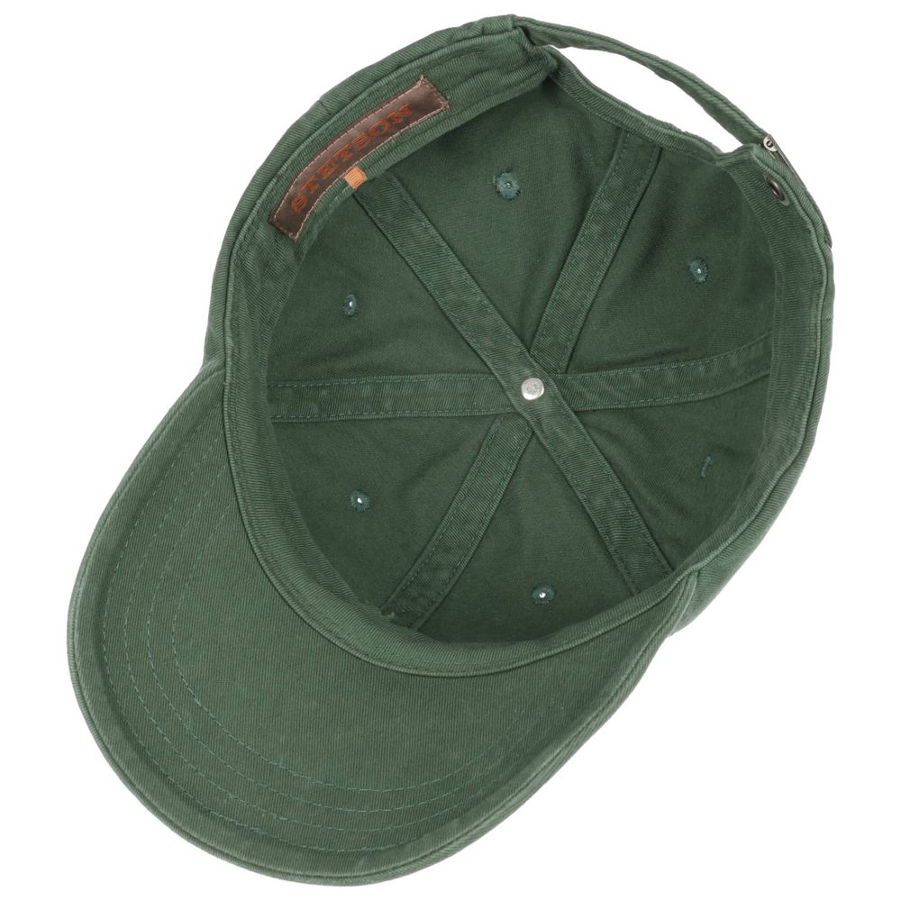 Stetson Baseball Cap Cotton - Ensfarvet Grøn - Baseball Cap fra Stetson hos The Prince Webshop