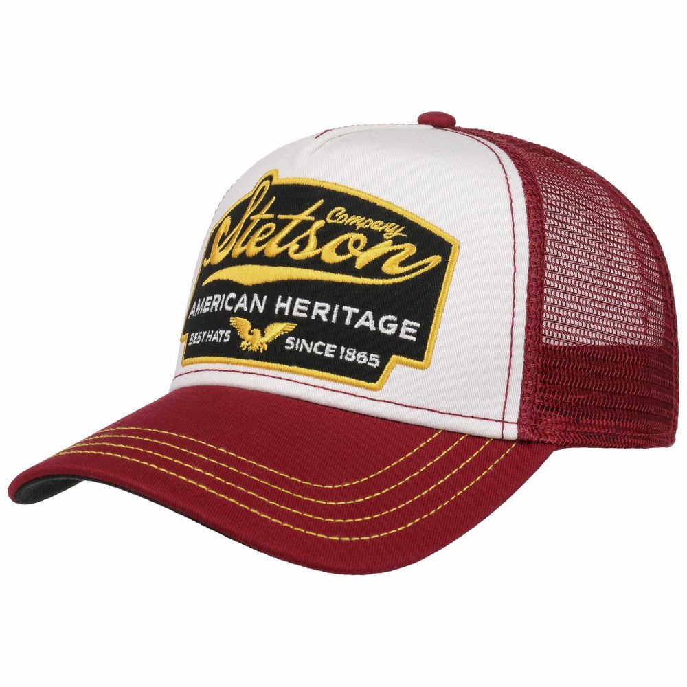 Stetson Trucker Cap American Heritage - Red / White - Baseball Cap fra Stetson hos The Prince Webshop