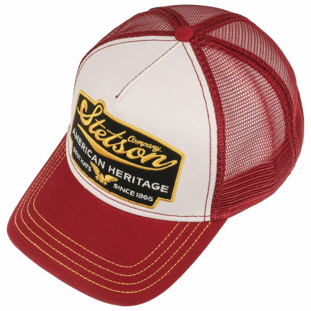 Stetson Trucker Cap American Heritage - Red / White - Baseball Cap fra Stetson hos The Prince Webshop