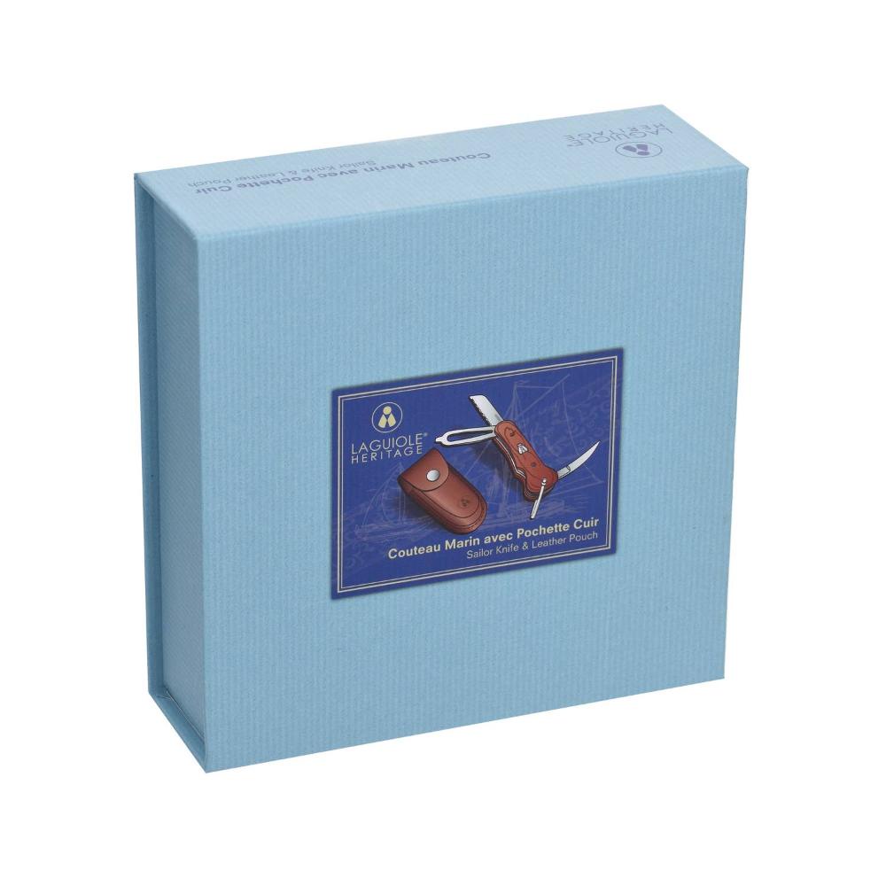 LAGUIOLE HERITAGE Sejler Foldekniv med Brunt Læderetui - Lommekniv fra LAGUIOLE HERITAGE hos The Prince Webshop