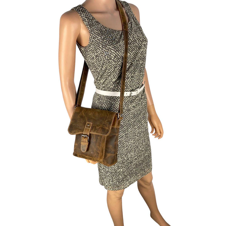 Arrigo Shoulder Bag with Flap Buffalo Leather - Cognac - Taske fra Arrigo hos The Prince Webshop