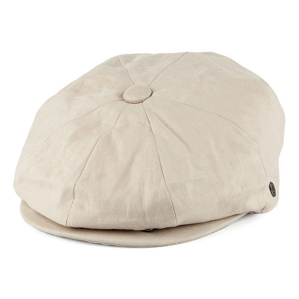 Jaxon & James Linen Newsboy Cap - Natural - Flat Cap fra Jaxon & James hos The Prince Webshop