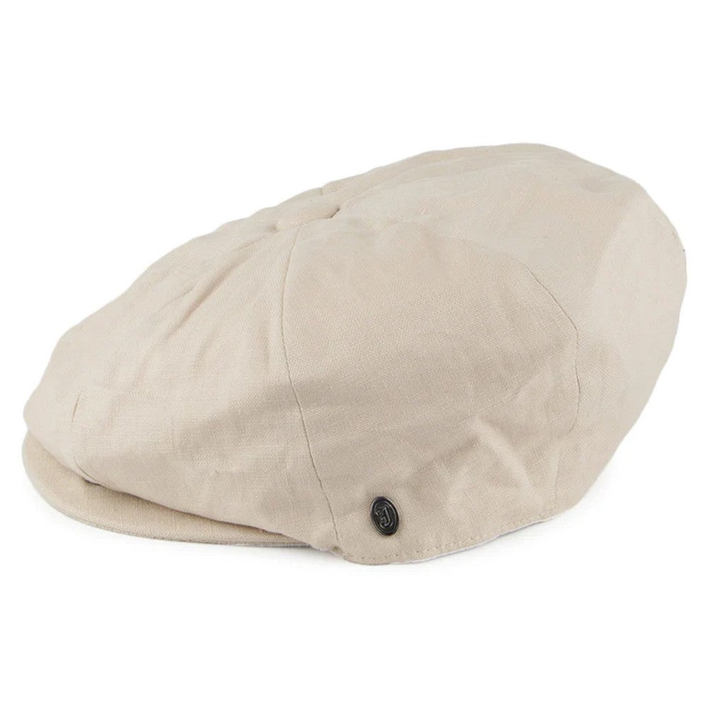 Jaxon & James Linen Newsboy Cap - Natural - Flat Cap fra Jaxon & James hos The Prince Webshop