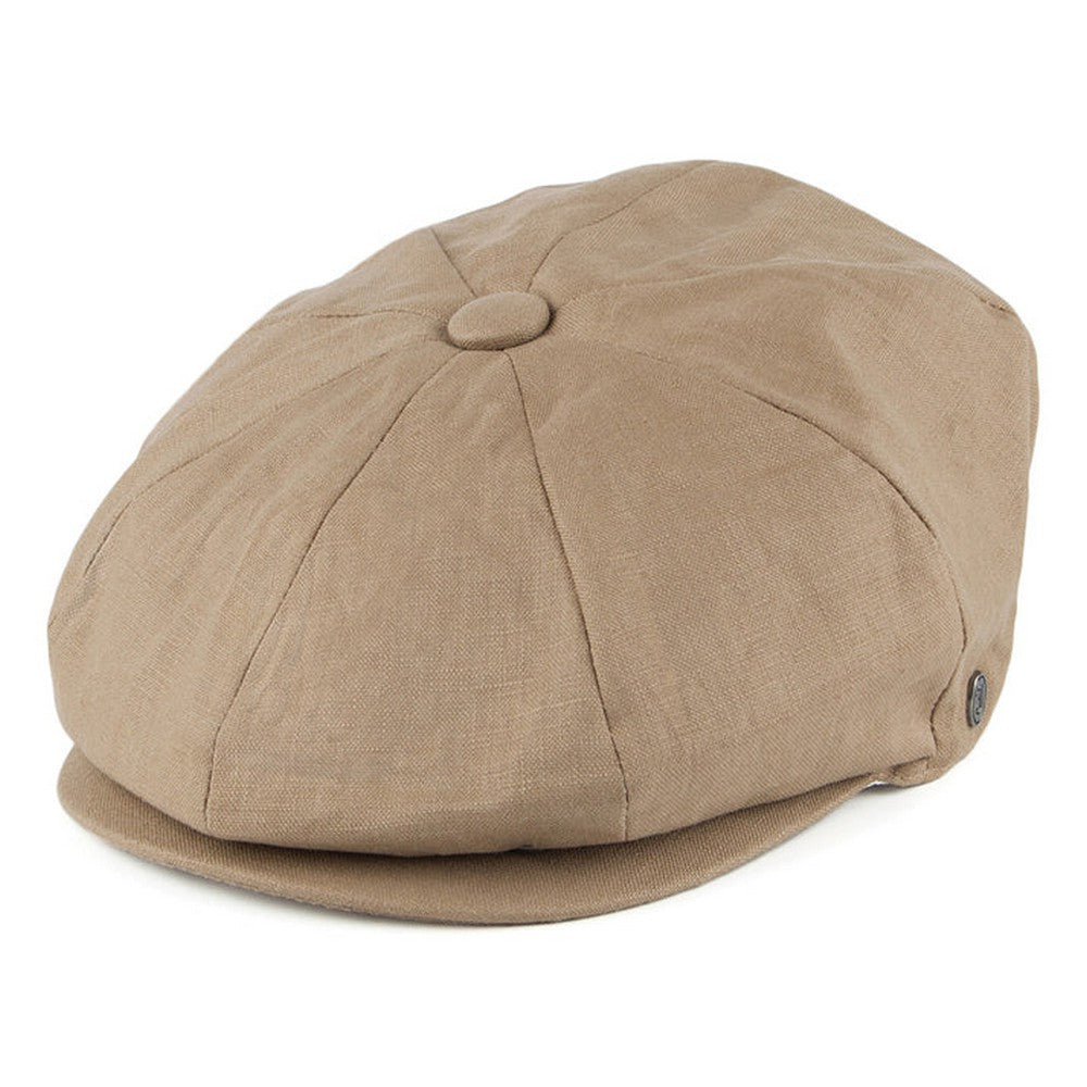 Jaxon & James Linen Newsboy Cap - Camel - Flat Cap fra Jaxon & James hos The Prince Webshop