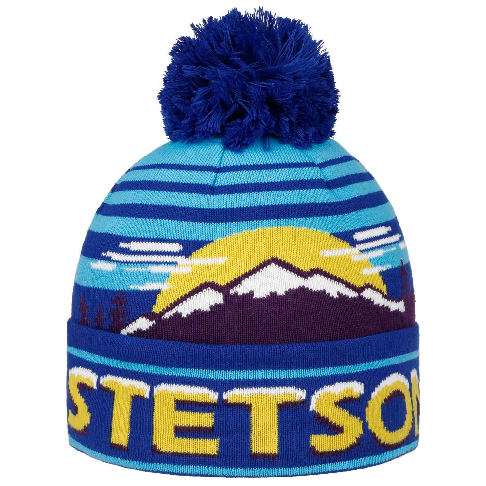 Stetson Beanie Pompom Freestyle Hue - Blå - Hue fra Stetson hos The Prince Webshop