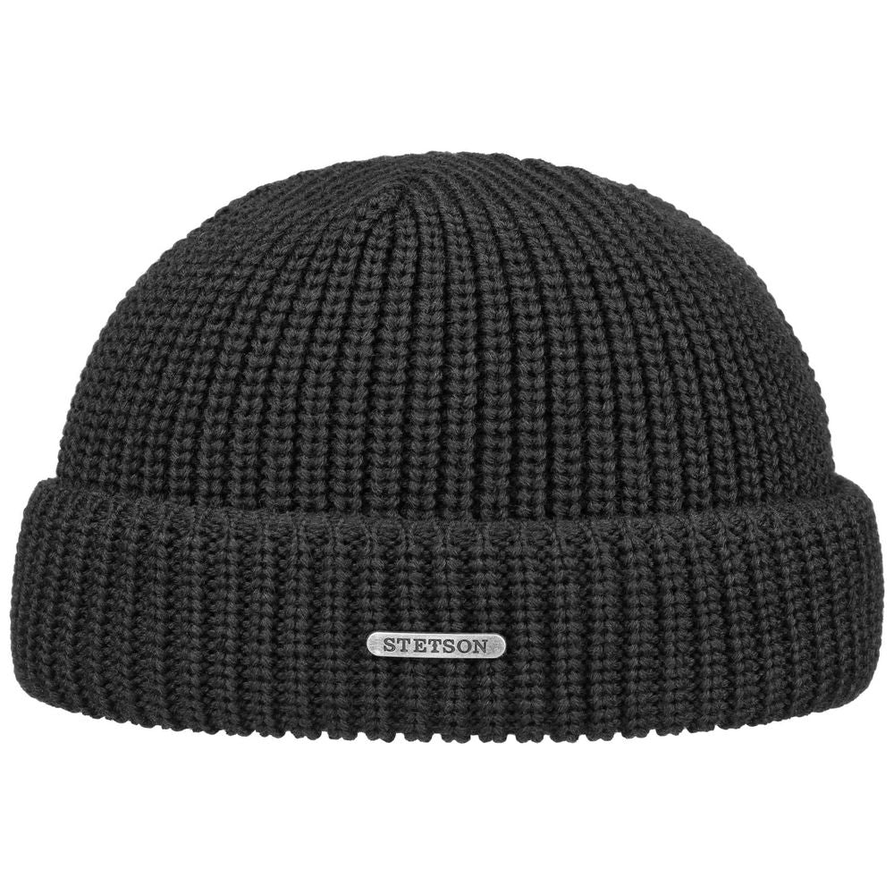 Stetson Docker Style Beanie Hue Sort Merino Uld - Hue fra Stetson hos The Prince Webshop