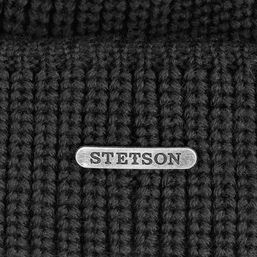 Stetson Docker Style Beanie Hue Sort Merino Uld - Hue fra Stetson hos The Prince Webshop