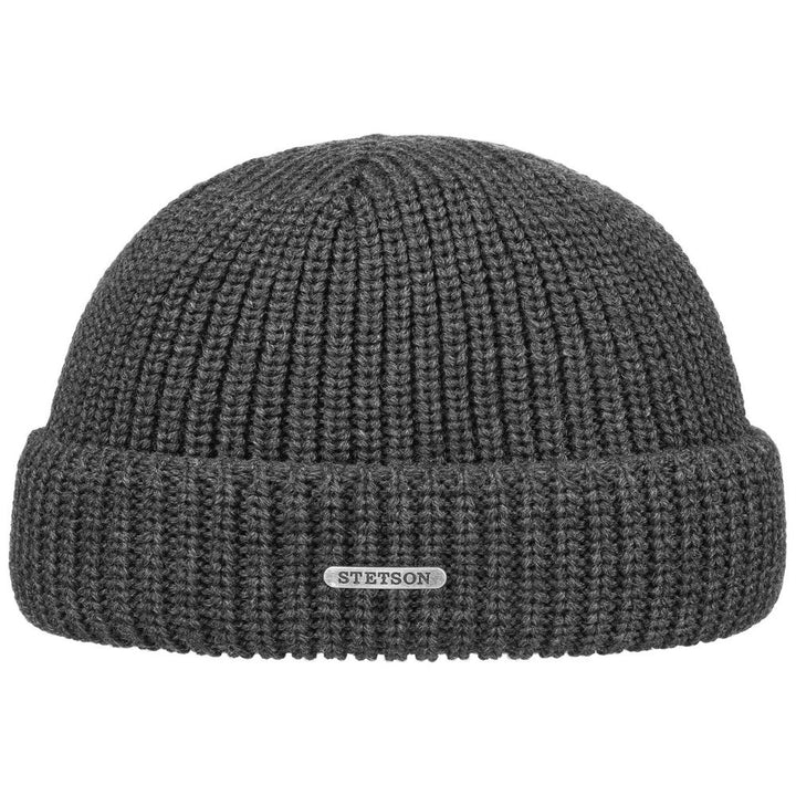 Stetson Docker Style Beanie Hue Antracit Merino Uld - Hue fra Stetson hos The Prince Webshop