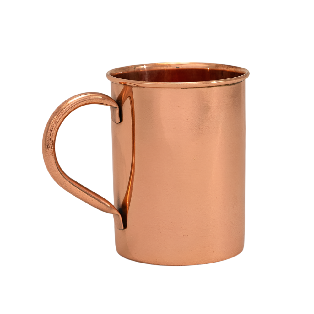 Mule Kobberkrus med Messinghåndtag, glat - 400 ml - Mule Mugs fra Ayurveda Specialist B.V. hos The Prince Webshop