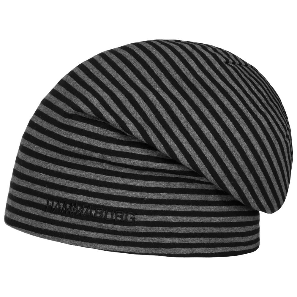 HAMMABURG Long Beanie Reversible Jersey Sort/Stribet - Hue fra Hammaburg hos The Prince Webshop
