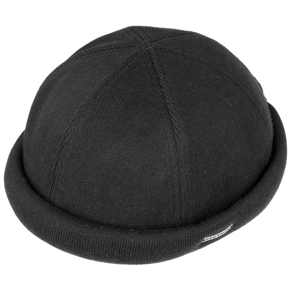 Stetson Sort Docker Cap/Hue i Strikket Bomuld - Docker Cap fra Stetson hos The Prince Webshop