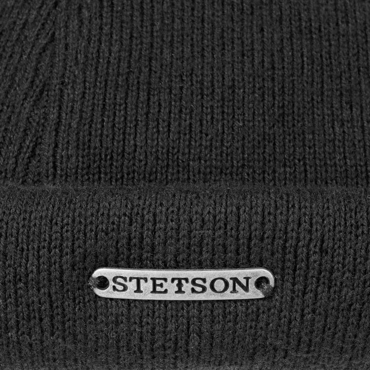 Stetson Sort Docker Cap/Hue i Strikket Bomuld - Docker Cap fra Stetson hos The Prince Webshop
