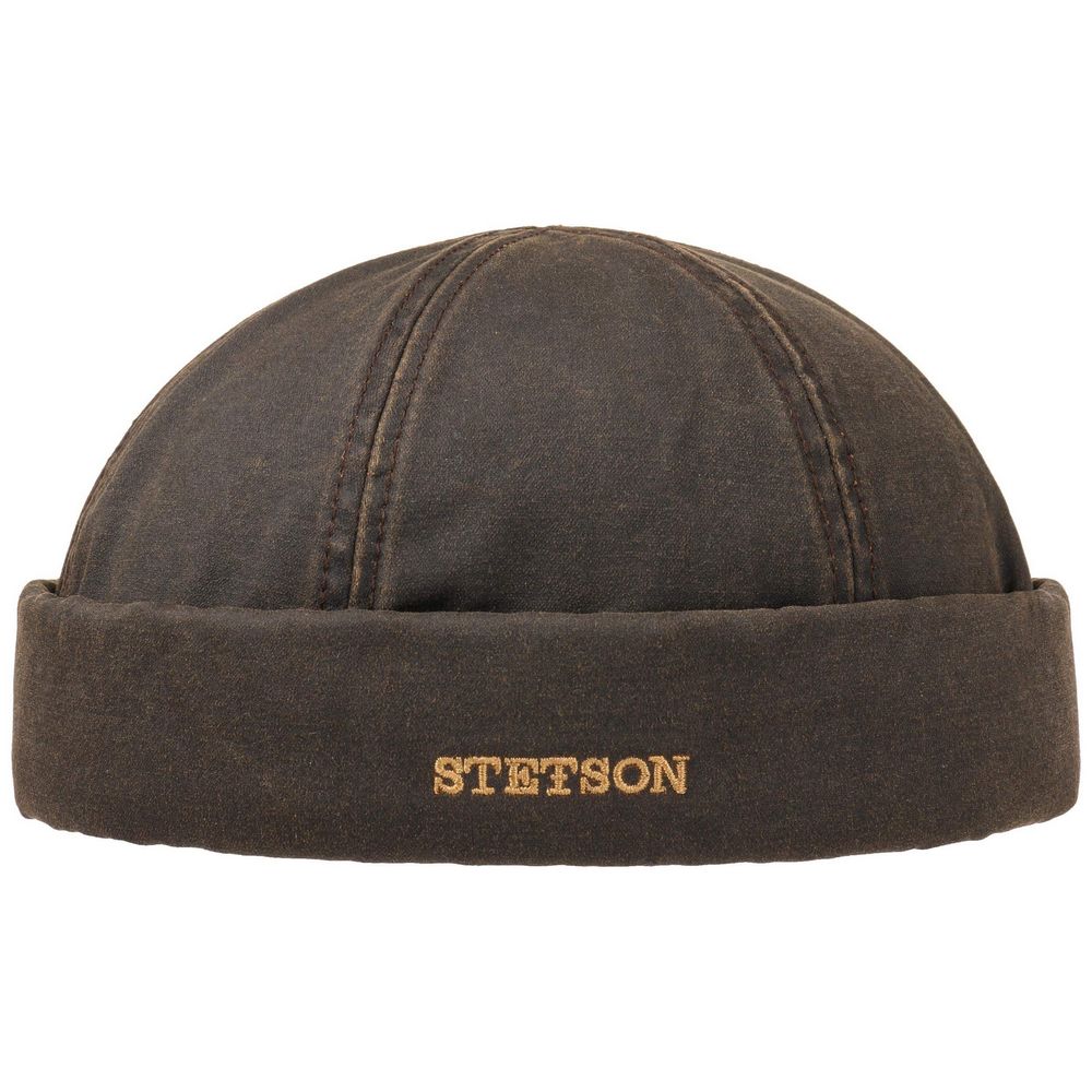 Stetson Docker Cap CO/PES Brunt Oilskin Look - Docker Cap fra Stetson hos The Prince Webshop