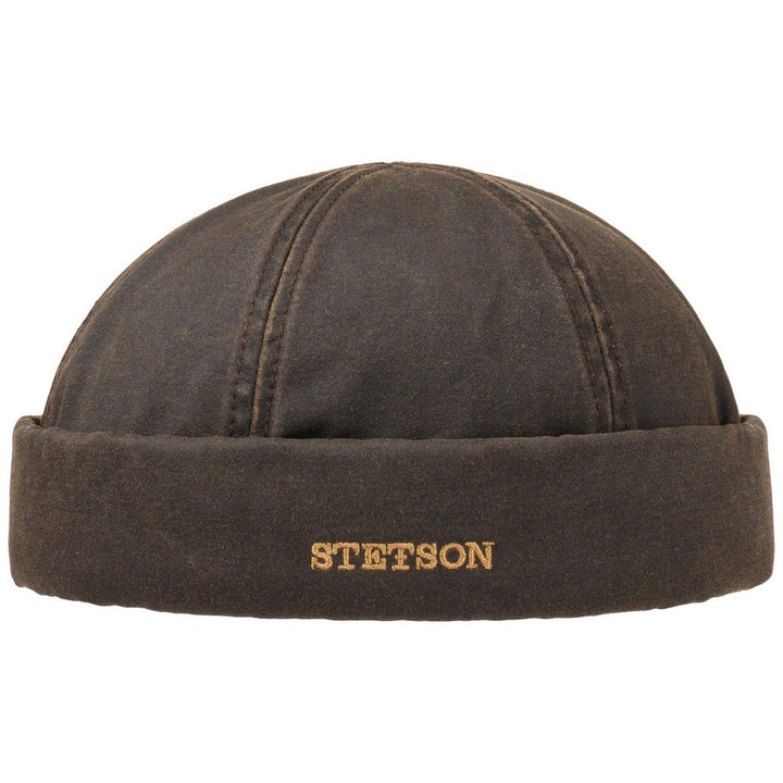 Stetson Docker Cap CO/PES Brunt Oilskin Look - Docker Cap fra Stetson hos The Prince Webshop