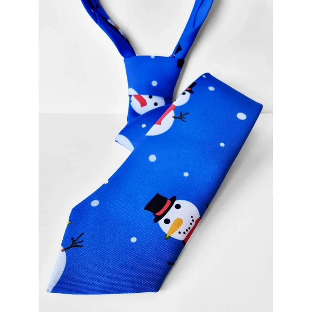 Snazzy Santa Jule Slips - Blå Snemænd - Slips fra Snazzy Santa hos The Prince Webshop