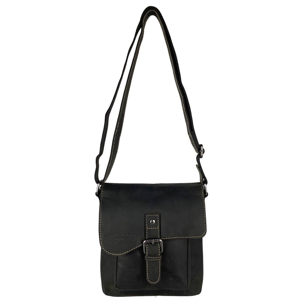 Arrigo Shoulder Bag with Flap - Buffalo Leather - Sort - Taske fra Arrigo hos The Prince Webshop