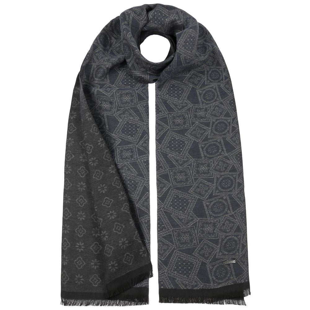 Stetson Scarf Jaquard Stamps Cottonmix - Halstørklæde fra Stetson hos The Prince Webshop