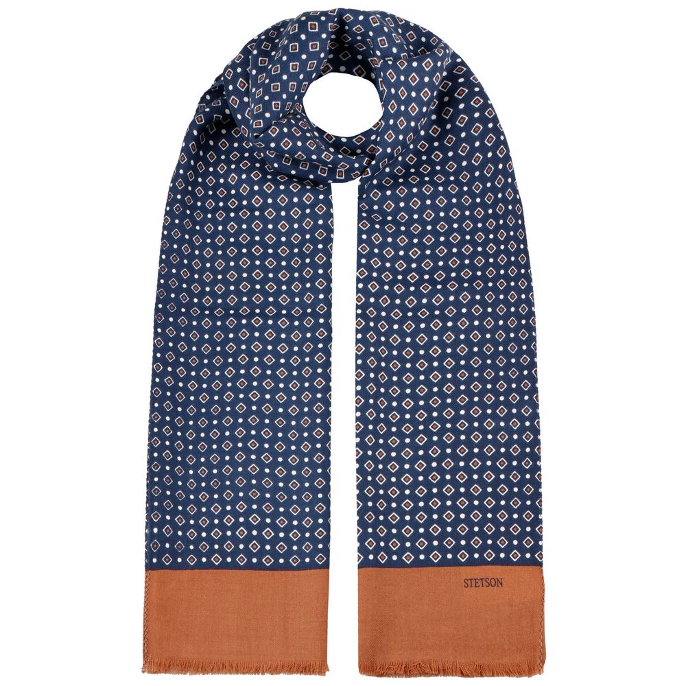 Stetson Scarf Wool/Silk Geometrics - Halstørklæde fra Stetson hos The Prince Webshop
