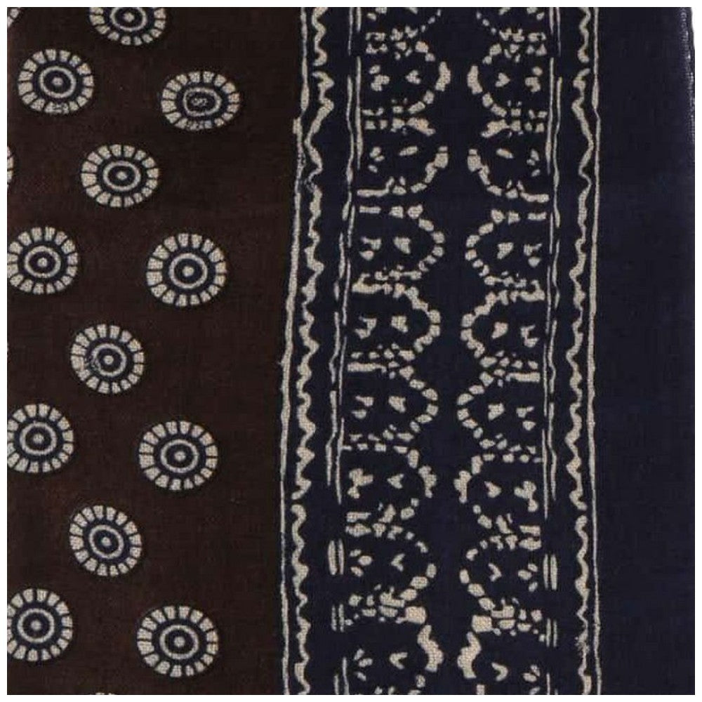 Stetson Scarf Wool Navy Brown Polka Dots