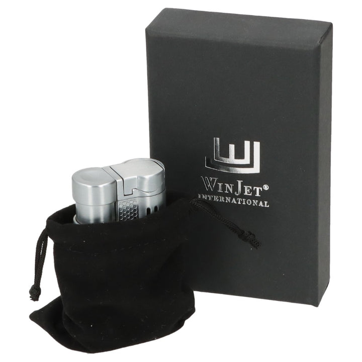 Winjet Carlton 3XJet Cigar Lighter Sølv med Borer - Lighter fra Winjet hos The Prince Webshop