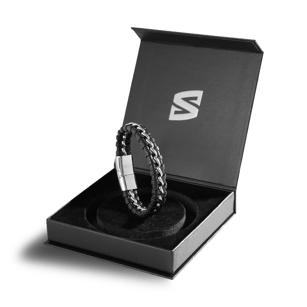 Læder Armbånd “Joy” - Sort/Sølv Okselæder - Armbånd fra SERASAR hos The Prince Webshop