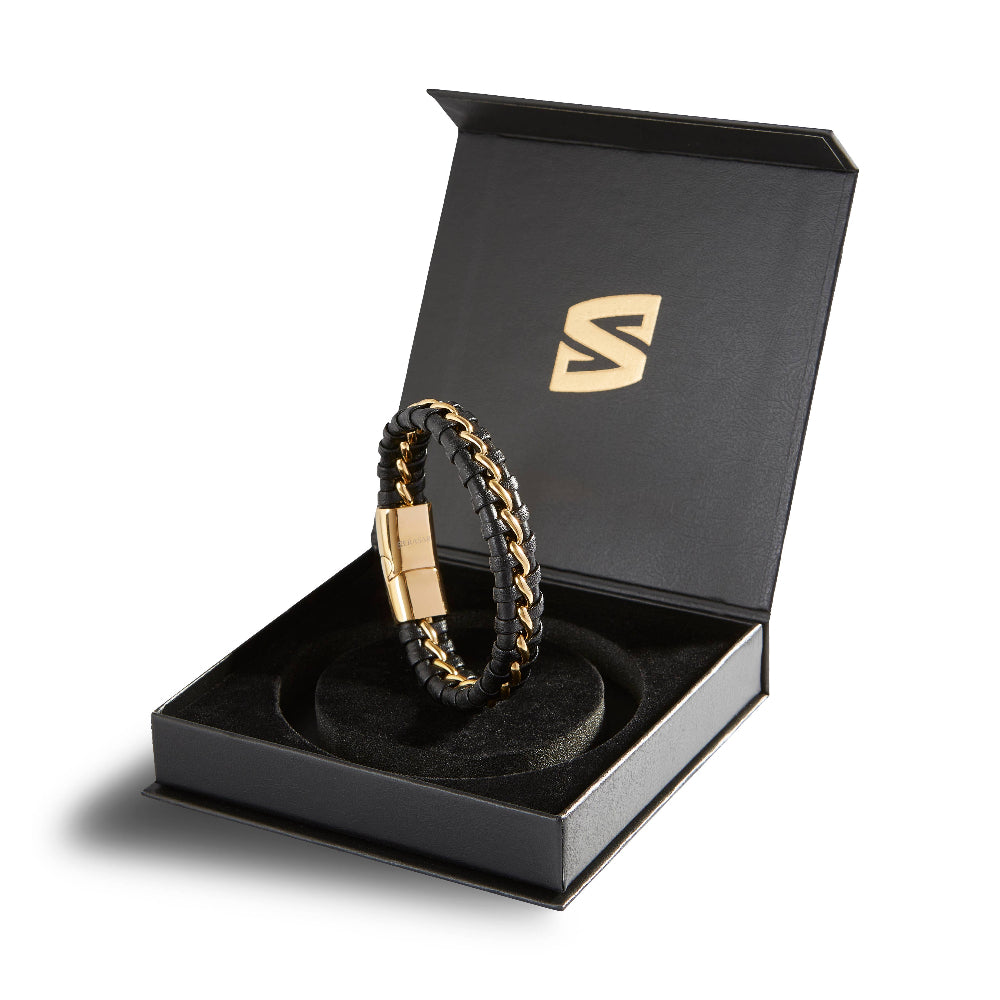 Læder Armbånd “Joy” - Sort/Guld Okselæder - Armbånd fra SERASAR hos The Prince Webshop