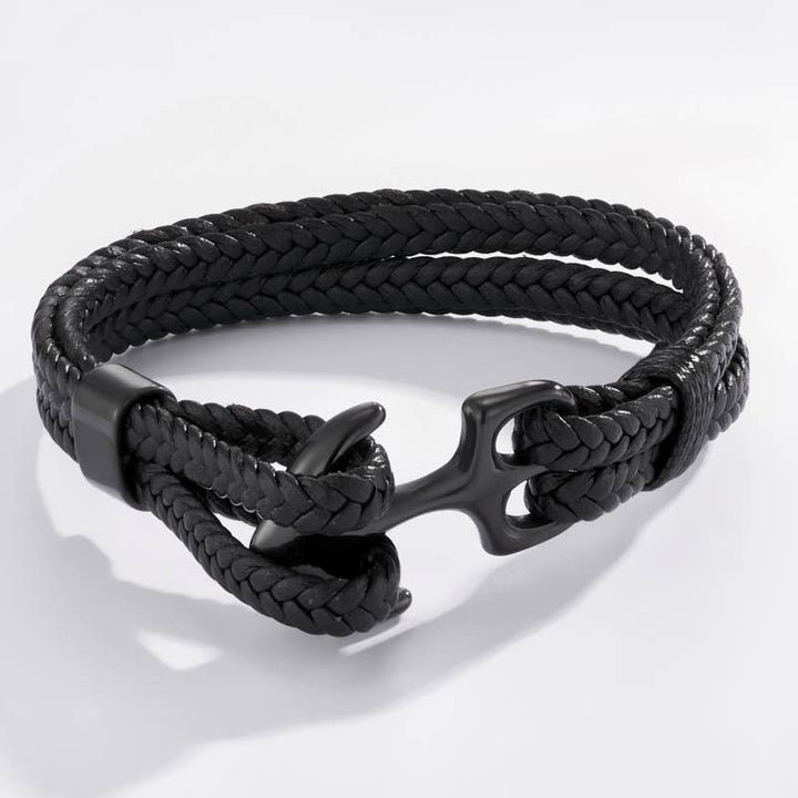 ANCHOR armbånd i rustfrit stål - Sort / Sølv