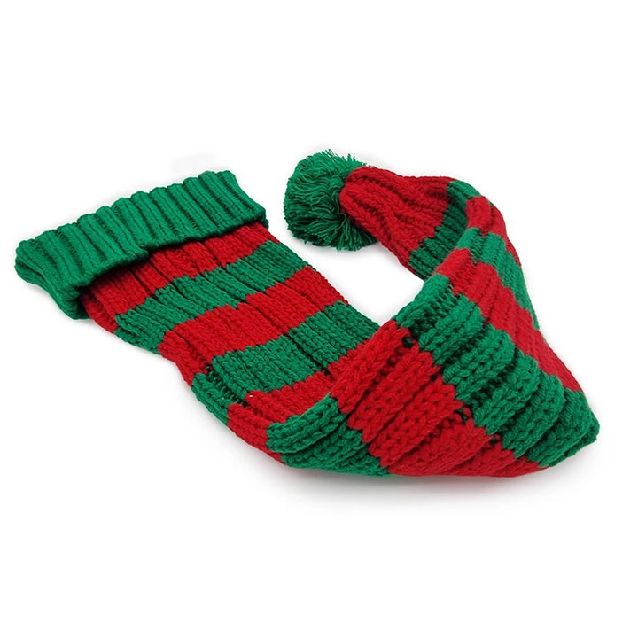 Nissebanden Nissehue - Klassisk Rib, Lang, Rød & Grøn - Hue fra Snazzy Santa hos The Prince Webshop