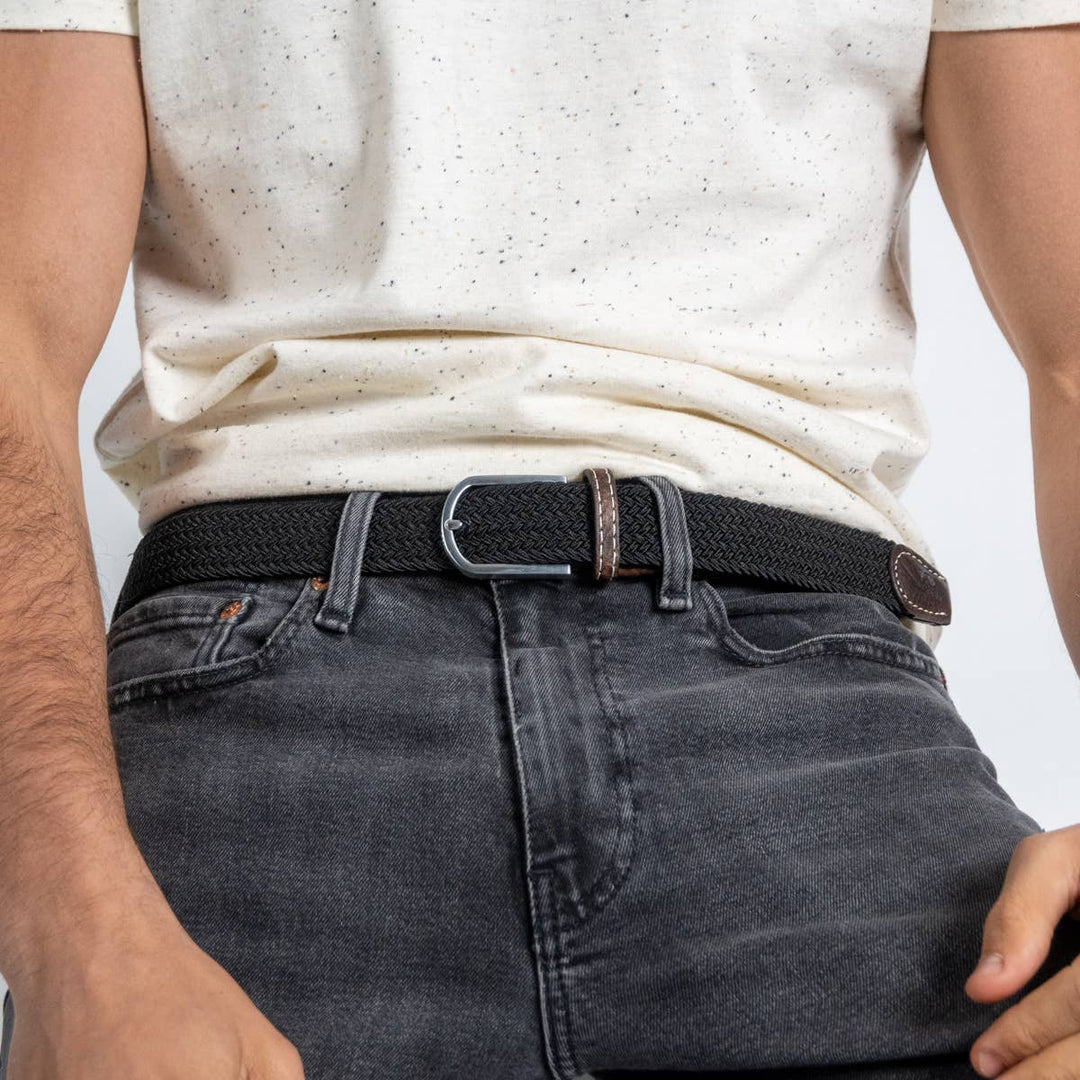 BILLYBELT Black Licorice Woven Elastic Belt - Elastisk Komfort Bælte - Bælte fra BILLYBELT hos The Prince Webshop