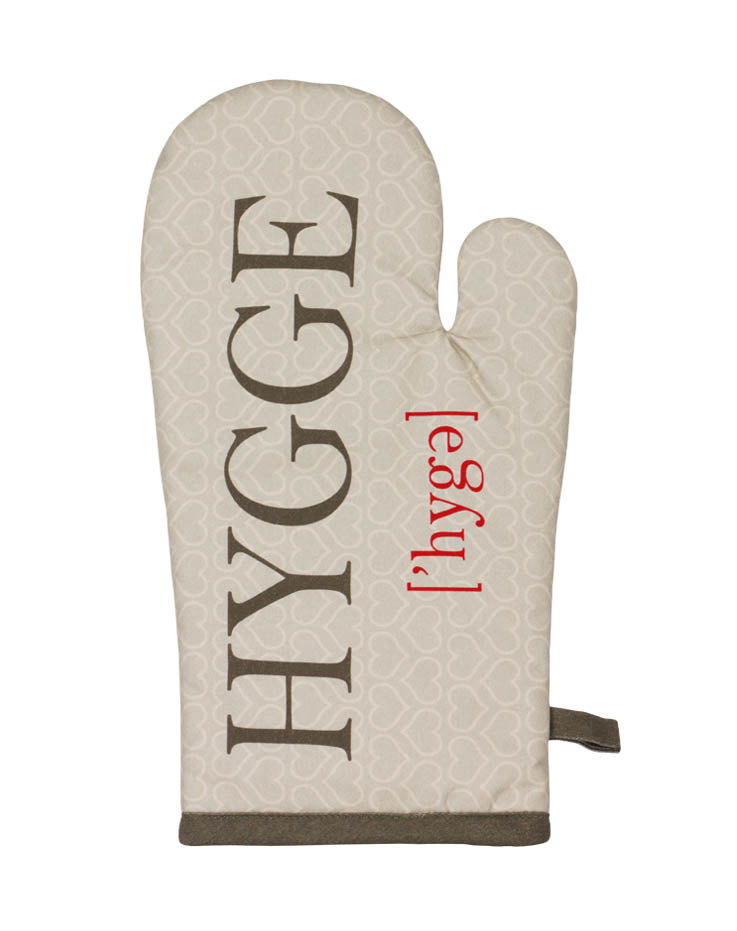Hygge grillhandske med hjerter - organisk bomuld - Gave Ide fra Memories of Denmark hos The Prince Webshop
