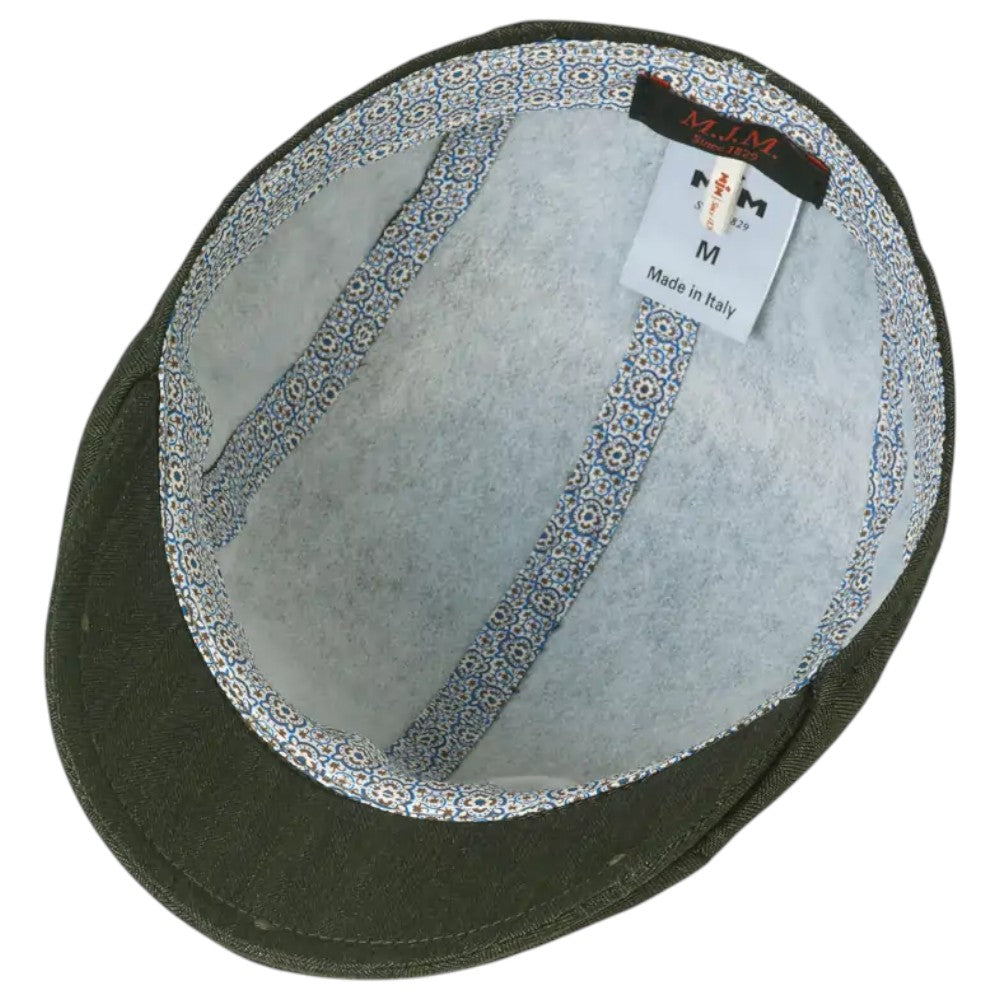MJM Daffy 3 Lite Bomuld/Linned Sildeben Flat Cap - Grøn - Flat Cap fra MJM Hats hos The Prince Webshop