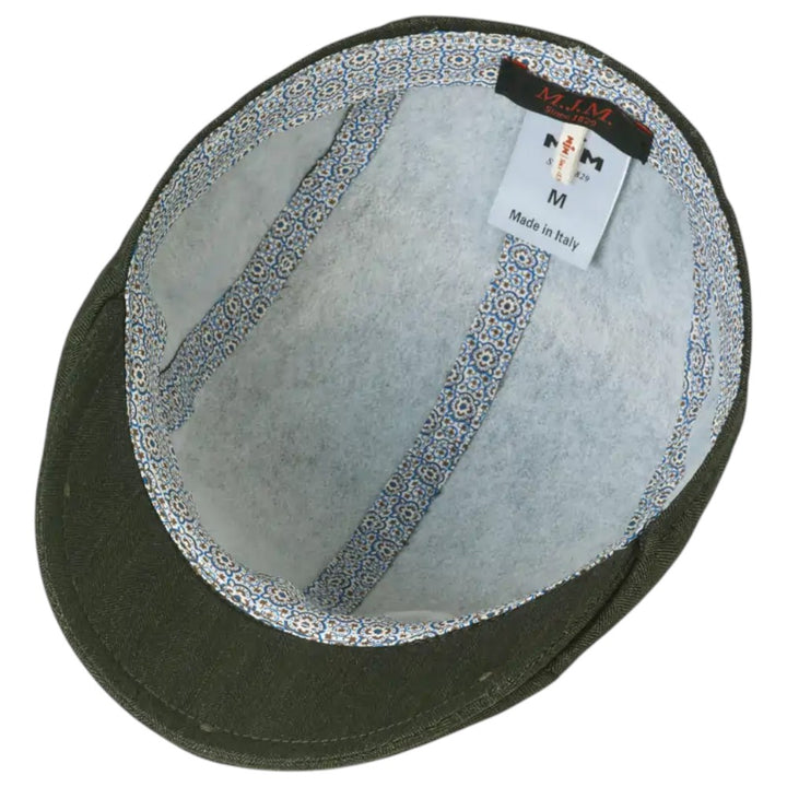 MJM Daffy 3 Lite Bomuld/Linned Sildeben Flat Cap - Grøn - Flat Cap fra MJM Hats hos The Prince Webshop