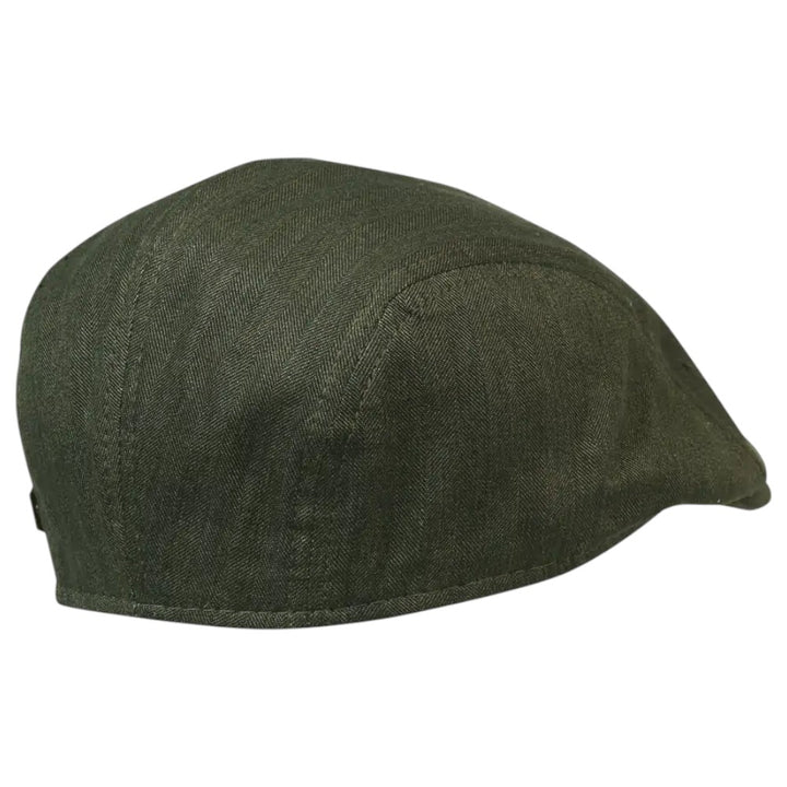 MJM Daffy 3 Lite Bomuld/Linned Sildeben Flat Cap - Grøn - Flat Cap fra MJM Hats hos The Prince Webshop