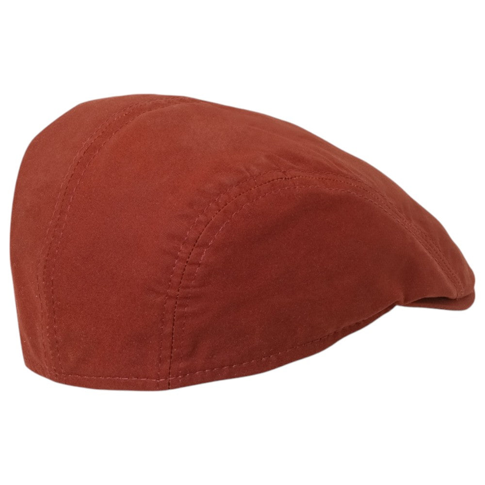 MJM Daffy 3 Staywax - Rød Oilskin Sixpence - Flat Cap fra MJM Hats hos The Prince Webshop