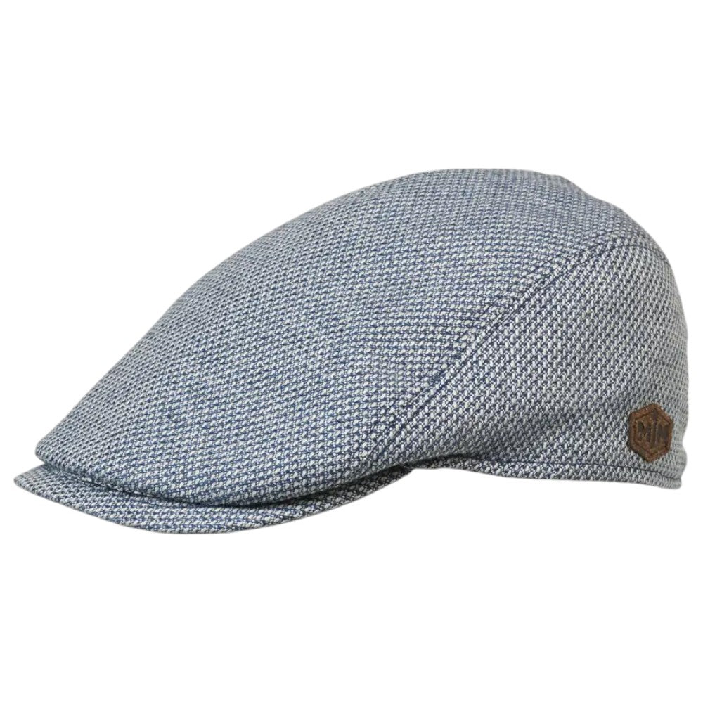 MJM Driver Cap 51 - Light Blue Check Linen Mix - Flat Cap fra MJM Hats hos The Prince Webshop