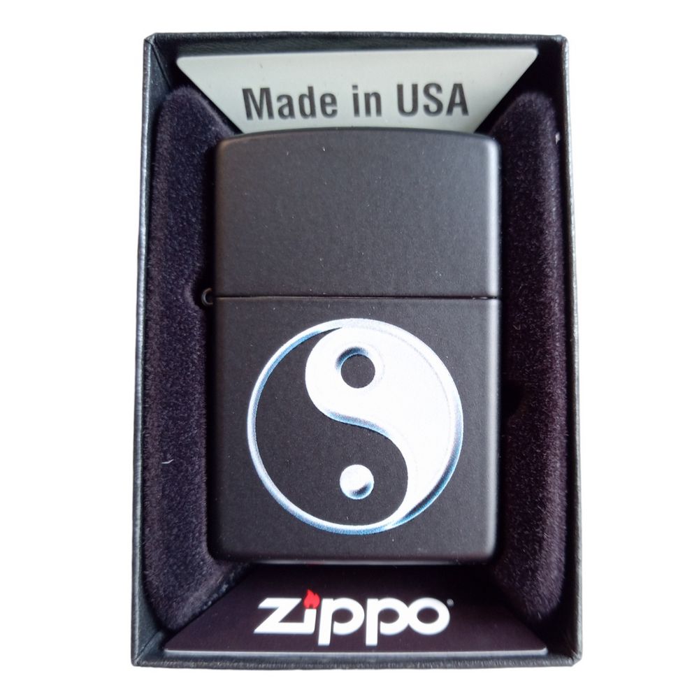 Zippo Lighter Mat Sort -  Yin Yang - Zippo Lighter fra Zippo hos The Prince Webshop