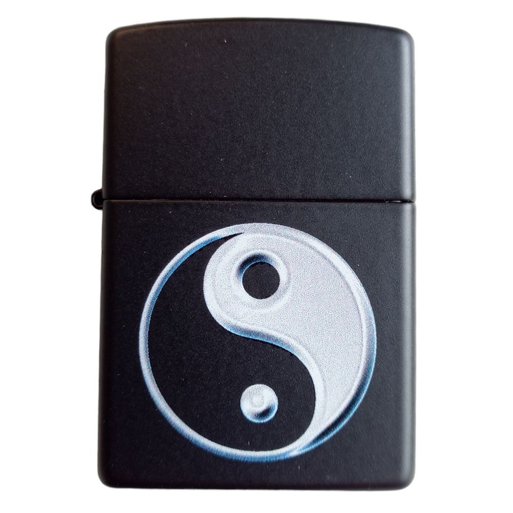 Zippo Lighter Mat Sort -  Yin Yang - Zippo Lighter fra Zippo hos The Prince Webshop