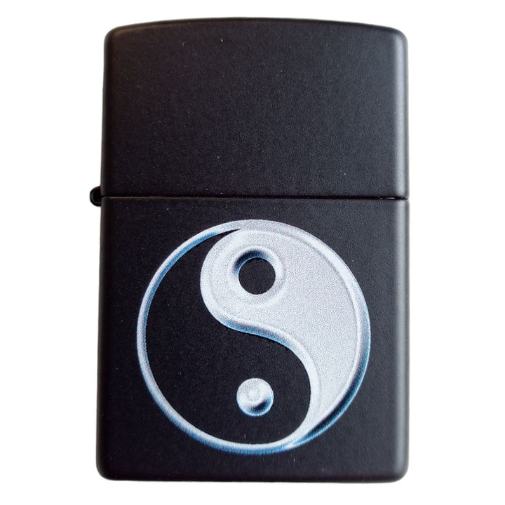 Zippo Lighter Mat Sort -  Yin Yang - Zippo Lighter fra Zippo hos The Prince Webshop