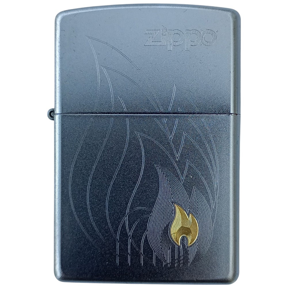 Original Zippo Corner Flame Emblem Lighter i Gaveæske
