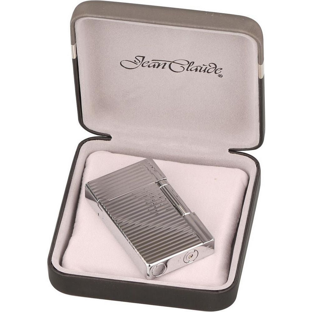 JEAN CLAUDE Flint Lighter DUSTIN - Chrome/Stripes - Lighter fra Jean Claude hos The Prince Webshop