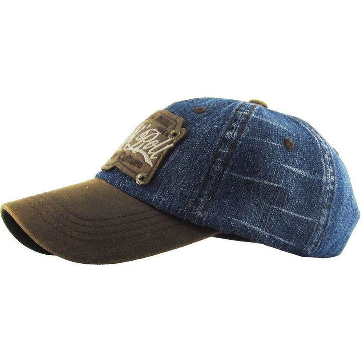 ROCK N ROLL VINTAGE BALLCAP - BLÅ DENIM - Baseball Cap fra Ethos hos The Prince Webshop