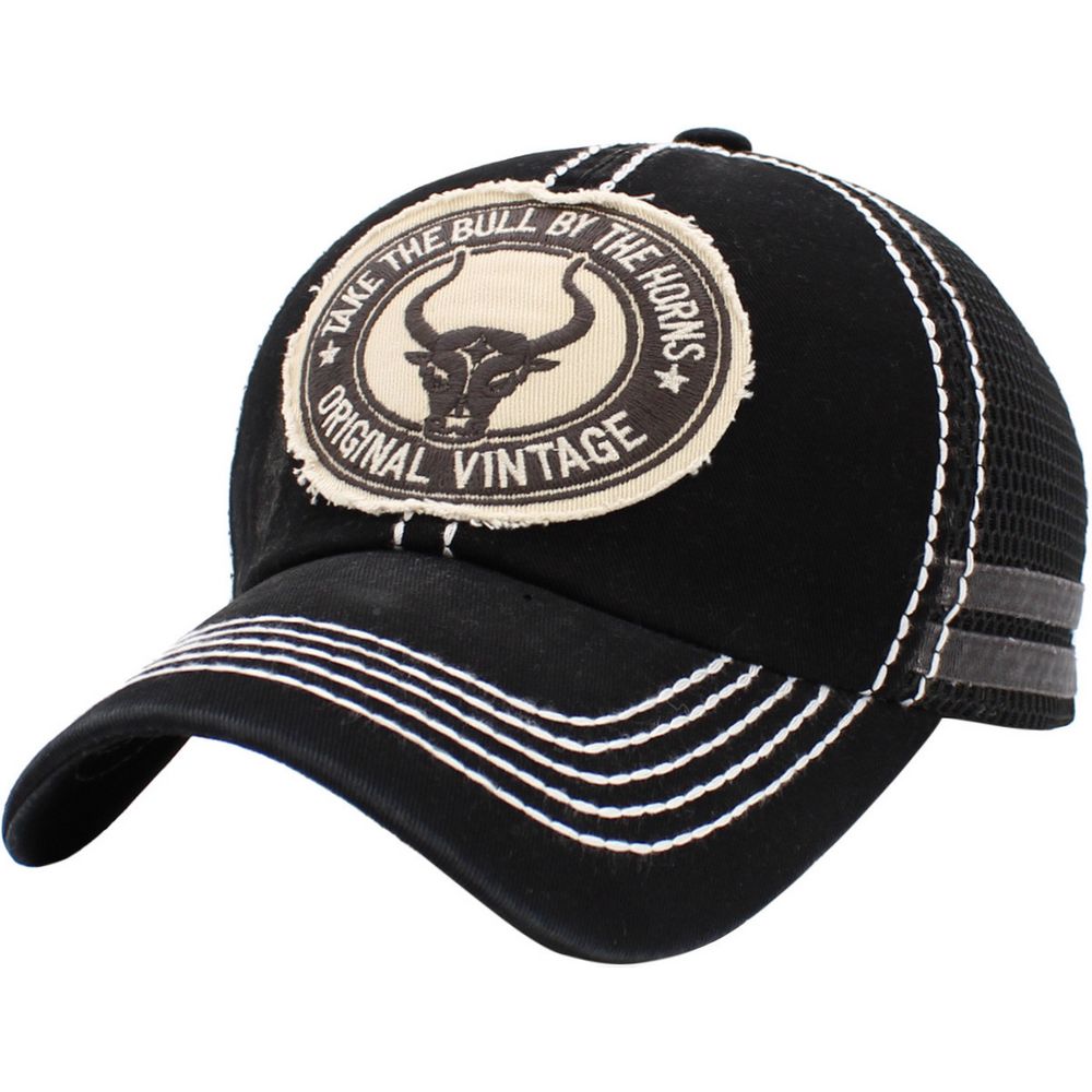 LONGHORN BULL VINTAGE BALLCAP - Sort - Baseball Cap fra Ethos hos The Prince Webshop