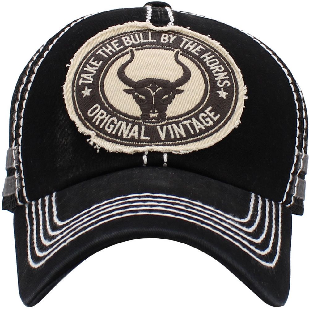 LONGHORN BULL VINTAGE BALLCAP - Sort - Baseball Cap fra Ethos hos The Prince Webshop