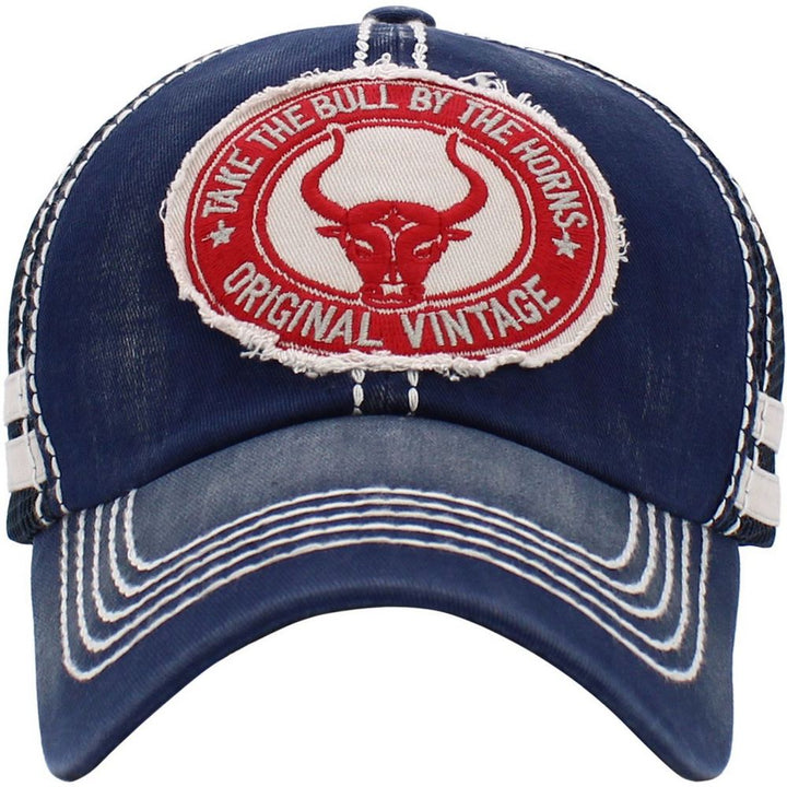 LONGHORN BULL VINTAGE BALLCAP - Blå - Baseball Cap fra Ethos hos The Prince Webshop