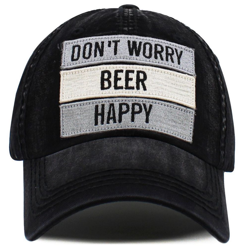 Don't Worry Beer Happy Vintage Ballcap - 3 farver - Baseball Cap fra Ethos hos The Prince Webshop
