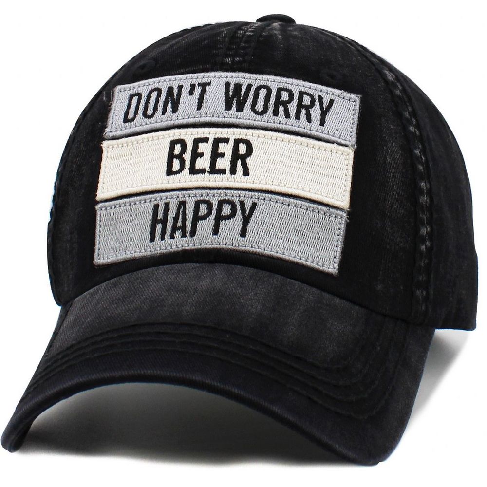 Don't Worry Beer Happy Vintage Ballcap - 3 farver - Baseball Cap fra Ethos hos The Prince Webshop