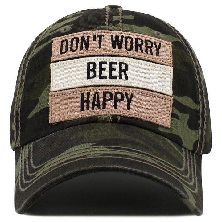 Don't Worry Beer Happy Vintage Ballcap - 3 farver - Baseball Cap fra Ethos hos The Prince Webshop